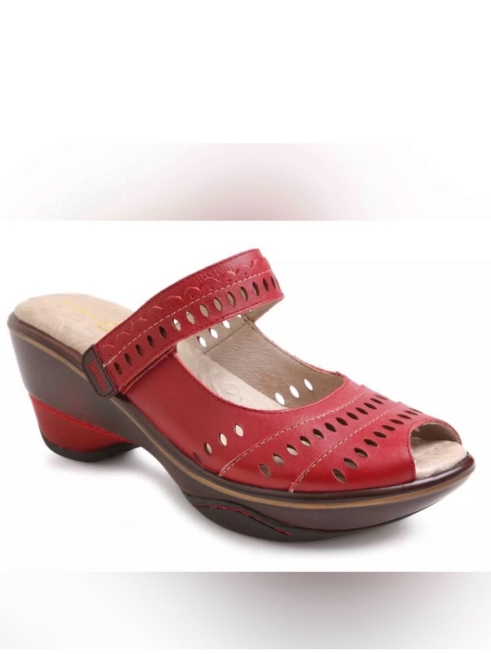Jambu Touring Too Women’s Red Comfort Mary Jane Sandals, Size 7